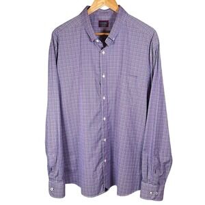 UNTUCKit Men's 3XL Performance Purple Checkered Shirt Stretch Long Sleeve XXXL‎